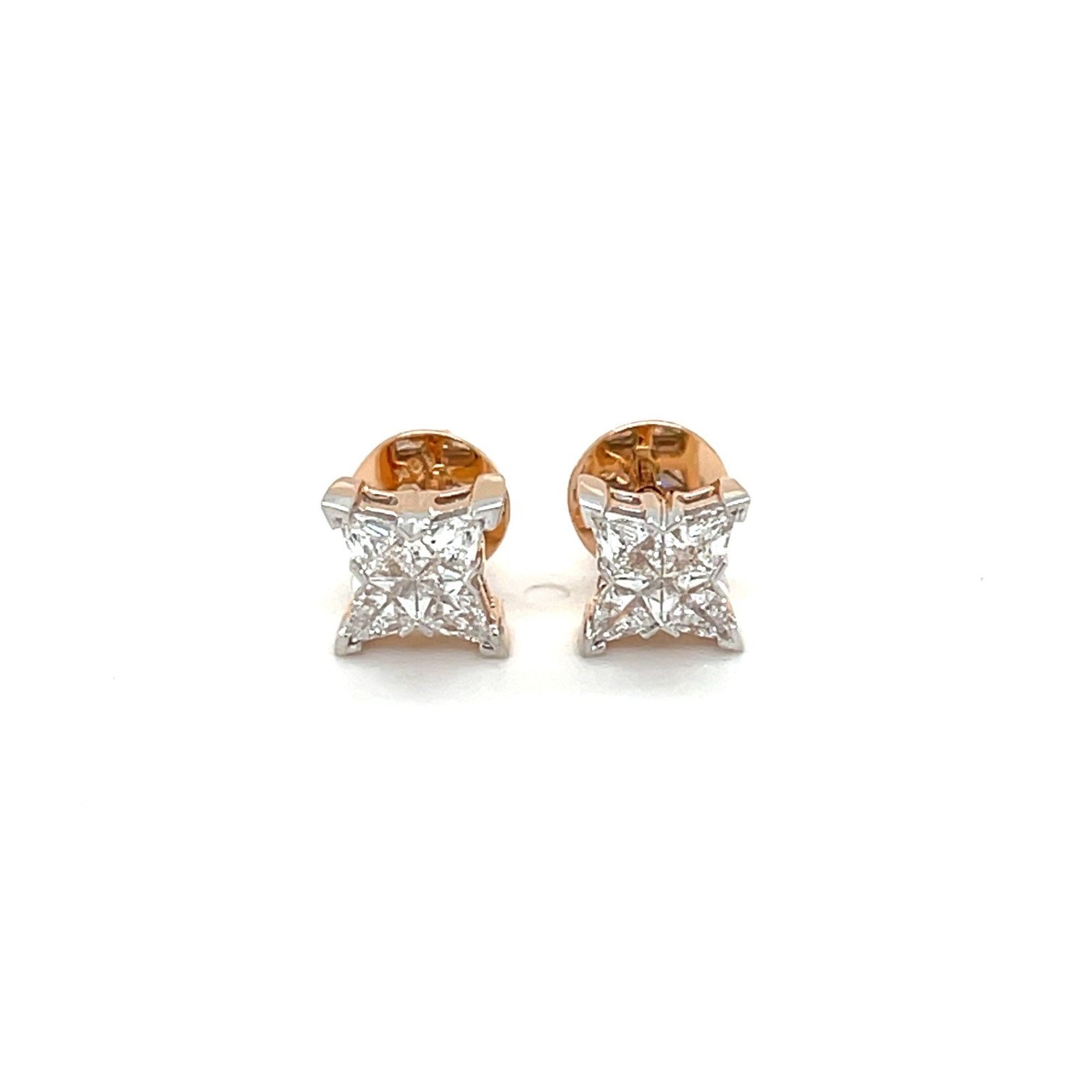 Radiant X Diamond Stud Earrings